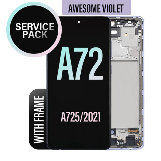LCD Touch Screen Assembly With Frame For Galaxy A72 A725- Awesome Violet