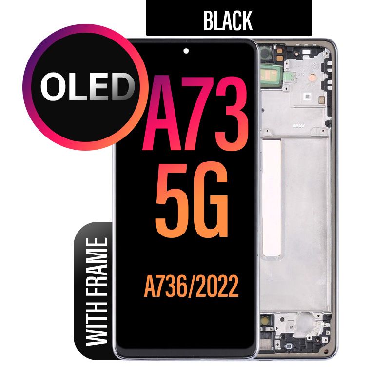 OLED LCD Touch Screen Assembly Frame For Samsung Galaxy A73 5G SM-A736- Black