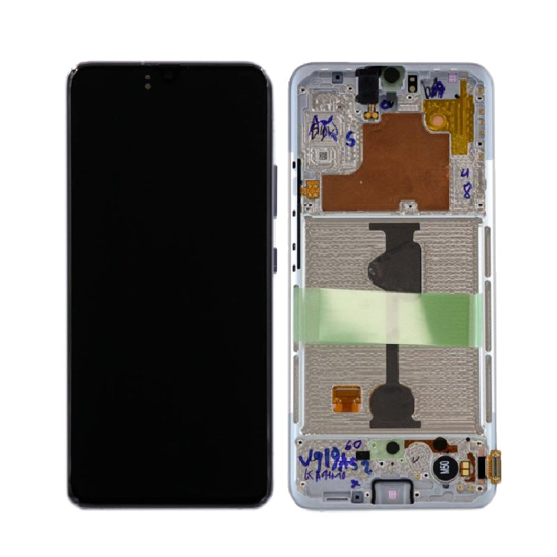 LCD Digitizer Screen Assembly with Frame Service Pack for Galaxy A90 5G 2019 A908- White