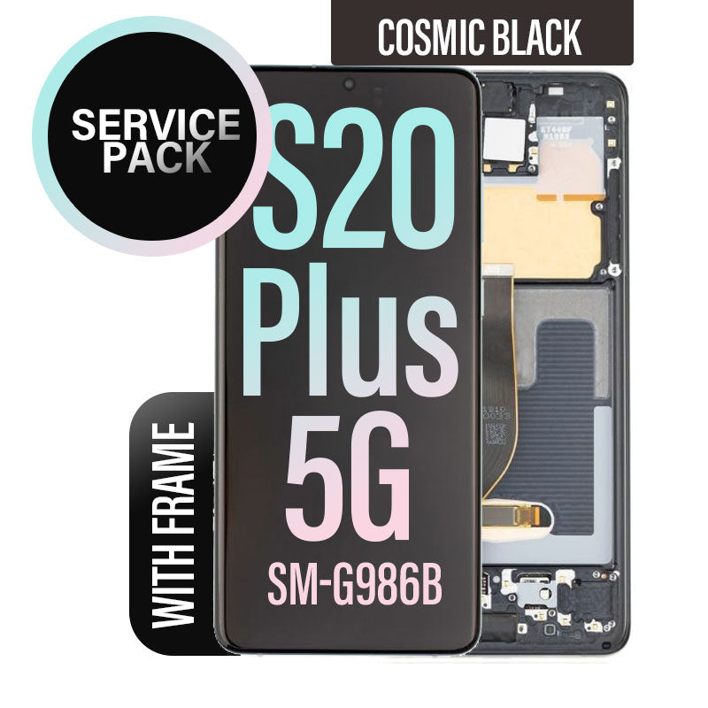 LCD Digitizer Screen Assembly with Frame Service Pack for Galaxy S20 Plus/ S20 Plus 5G  G986 - Cosmic Black