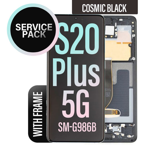 LCD Digitizer Screen Assembly with Frame Service Pack for Galaxy S20 Plus/ S20 Plus 5G  G986 - Cosmic Black