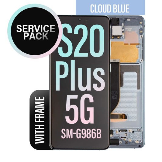 LCD Digitizer Screen Assembly with Frame Service Pack for Galaxy S20 Plus/ S20 Plus 5G  G986 -  Cloud Blue