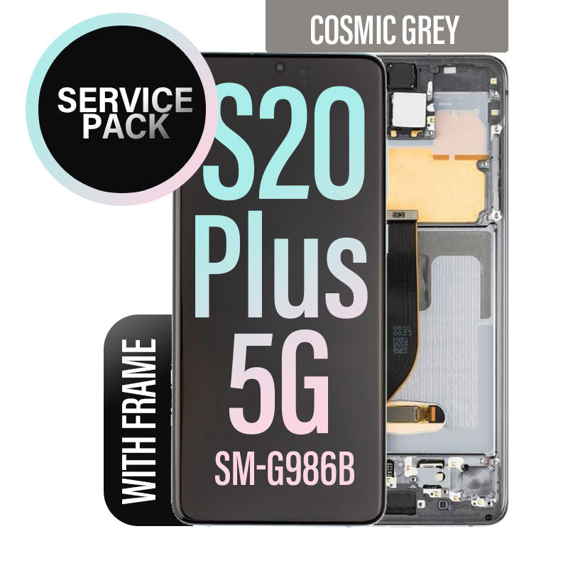 LCD Digitizer Screen Assembly with Frame Service Pack for Galaxy S20 Plus/ S20 Plus 5G  G986 - Cosmic Gray