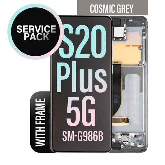 LCD Digitizer Screen Assembly with Frame Service Pack for Galaxy S20 Plus/ S20 Plus 5G  G986 - Cosmic Gray