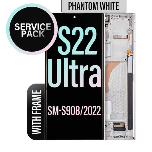 LCD Digitizer Screen Assembly with Frame Service Pack Replacement for Galaxy S22 Ultra 5G S908 -  Phantom White
