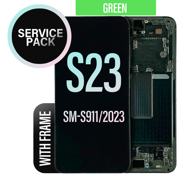 LCD Digitizer Screen Assembly with Frame Service Pack Replacement for Galaxy S23 S911 - Green