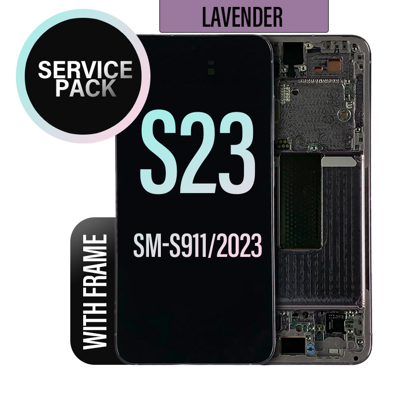 LCD Digitizer Screen Assembly with Frame Service Pack Replacement for Galaxy S23 S911 - Lavender