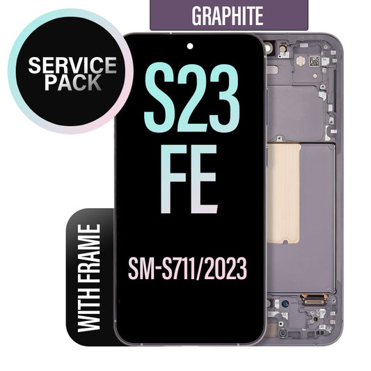 LCD Digitizer Screen Assembly with Frame Service Pack Replacement for Galaxy S23 FE S711 - Graphite