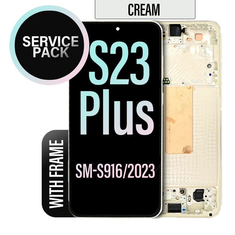 LCD Digitizer Screen Assembly with Frame Service Pack Replacement for Galaxy S23 Plus S916 - Cream