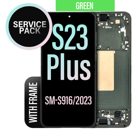 LCD Digitizer Screen Assembly with Frame Service Pack Replacement for Galaxy S23 Plus S916 - Green