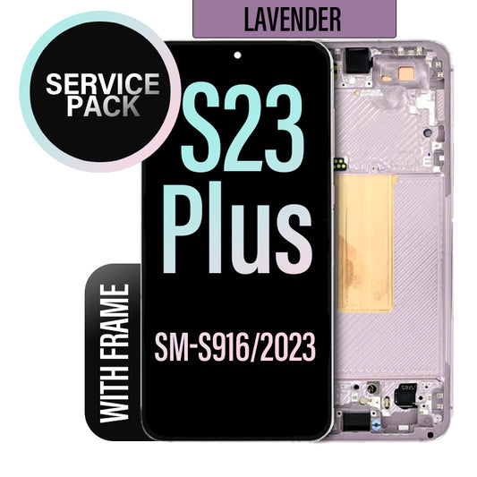 LCD Digitizer Screen Assembly with Frame Service Pack Replacement for Galaxy S23 Plus S916 - Lavender