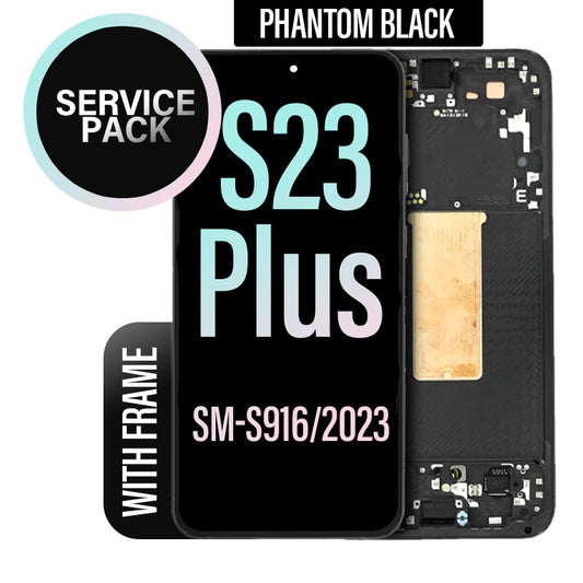 LCD Digitizer Screen Assembly with Frame Service Pack Replacement for Galaxy S23 Plus S916 - Phantom Black