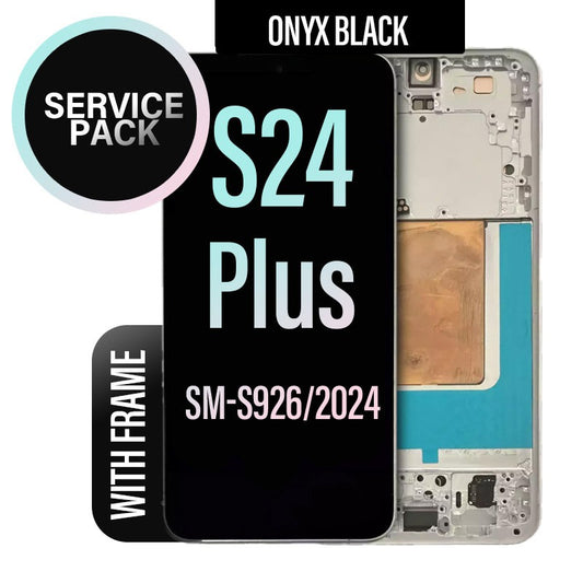 LCD Digitizer Screen Assembly with Frame Service Pack Replacement for Galaxy S24 Plus S926 - Marble Grey