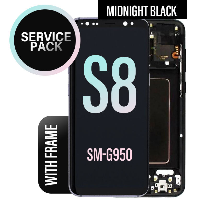 LCD Digitizer Screen Assembly With Frame Service Pack for Galaxy S8 G950 - Midnight Black