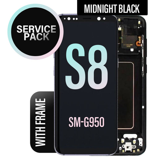 LCD Digitizer Screen Assembly With Frame Service Pack for Galaxy S8 G950 - Midnight Black