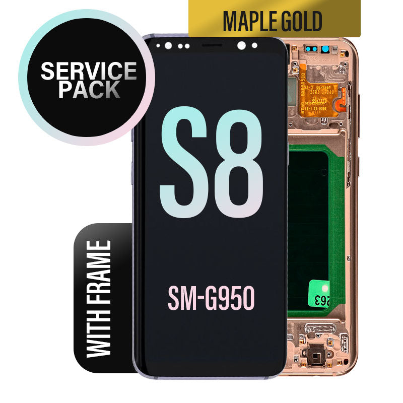 LCD Digitizer Screen Assembly With Frame Service Pack for Galaxy S8 G950 - Maple Gold