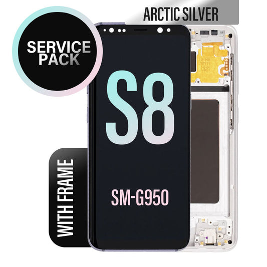 LCD Digitizer Screen Assembly With Frame Service Pack for Galaxy S8 G950 - Arctic Silver