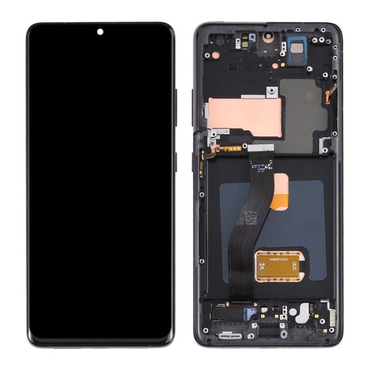OLED LCD Digitizer Screen Assembly with Frame Replacement for Galaxy S21 Ultra G998 - Phantom Black
