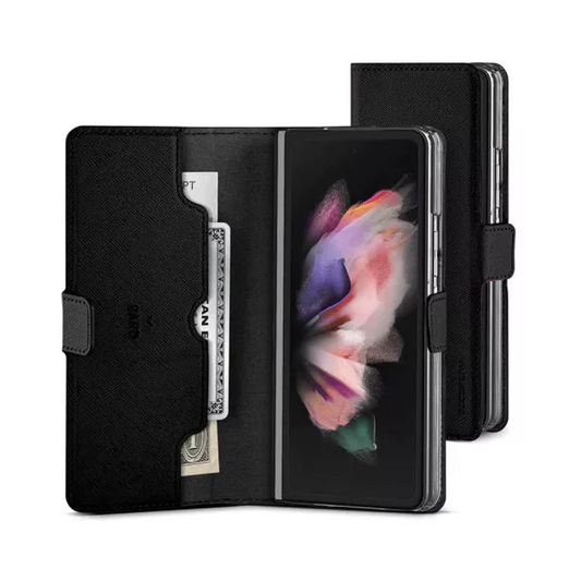 Goospery Mercury Premium Diary Cover For Galaxy Z Fold 7 -Black