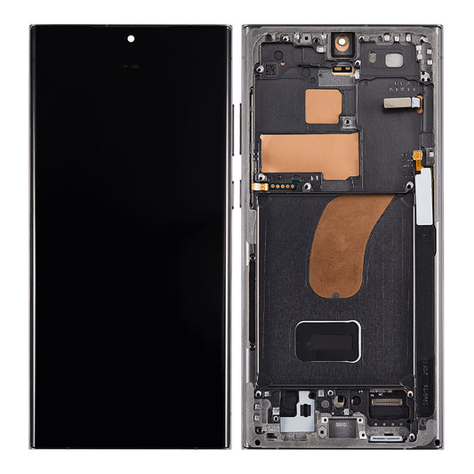 LCD Digitizer Screen Assembly with Frame Service Pack Replacement for Galaxy S23 Ultra S918 - Green