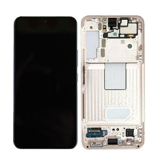 LCD Digitizer Screen Assembly with Frame Service Pack Replacement for Galaxy S22 5G S901 - Pink Gold