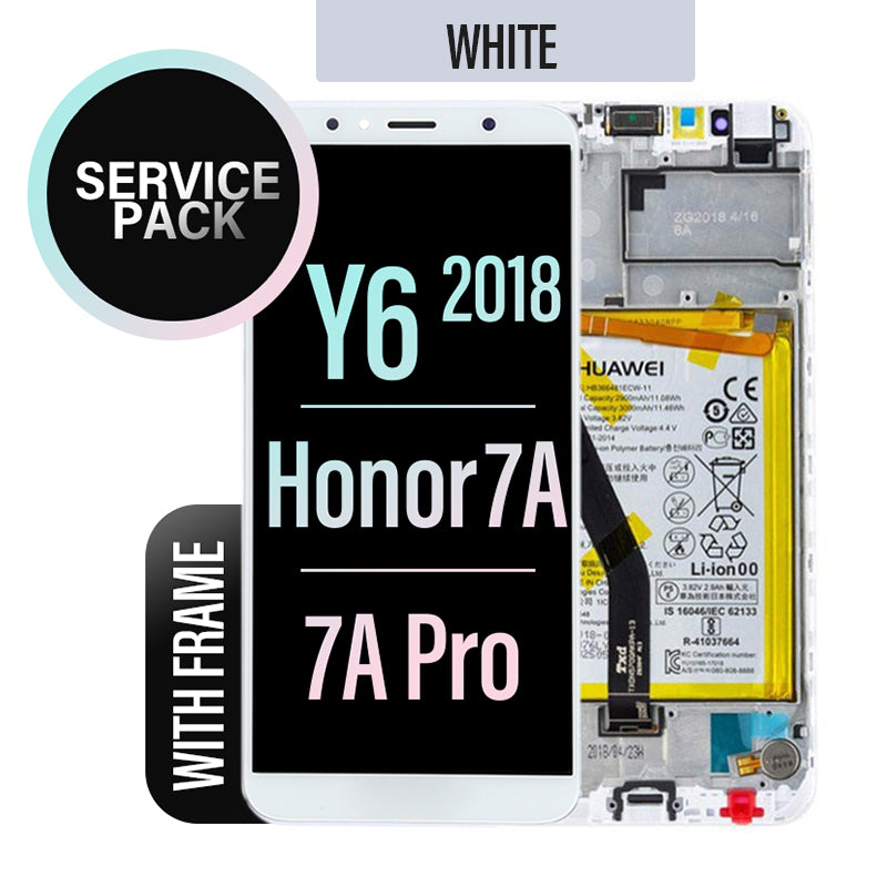Huawei Y6 2018/Honor 7A/ 7A Pro LCD Touch Screen Assembly with Frame-White