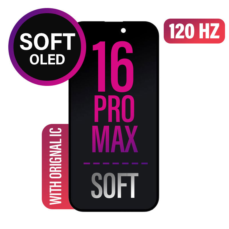 iPhone 16 Pro Max Screen Replacement Assembly -SOFT OLED -Soldered Original IC