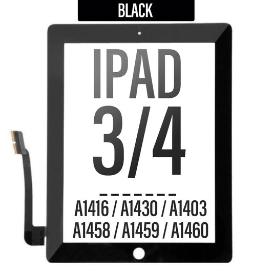 Touch Screen Digitizer with Adhesive Tape For iPad 3/ 4 - Black