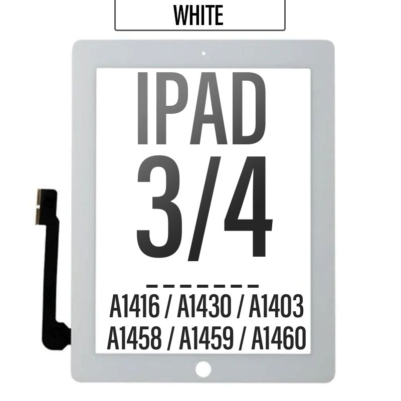 Touch Screen Digitizer with Adhesive Tape For iPad 3/ 4 - White