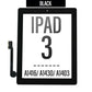Touch Screen Digitizer with Home Button and Adhesive tape For iPad 3 - Black