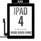 Full Assembly Touch Screen Digitizer with Home Button and Adhesive Tape For iPad 4 - Black