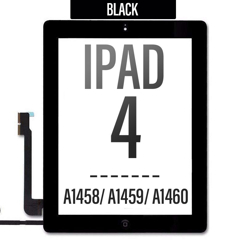 Full Assembly Touch Screen Digitizer with Home Button and Adhesive Tape For iPad 4 - Black