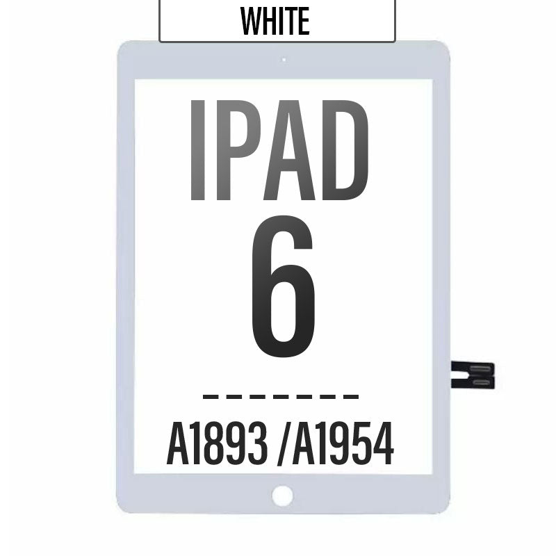 Touch Screen Digitizer with Adhesive For iPad 6th Gen 2018 (A1893/A1954) - White (No Home Button)