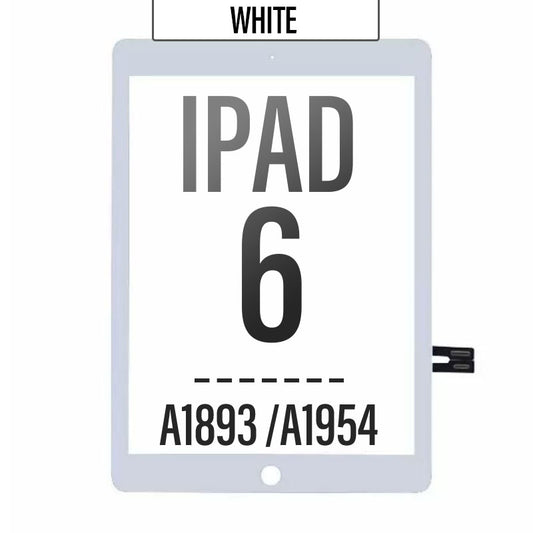 Touch Screen Digitizer with Adhesive For iPad 6th Gen 2018 (A1893/A1954) - White (No Home Button)