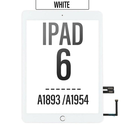 Touch Screen Digitizer with Adhesive For iPad 6th Gen 2018 (A1893/A1954) - White (With Home Button)