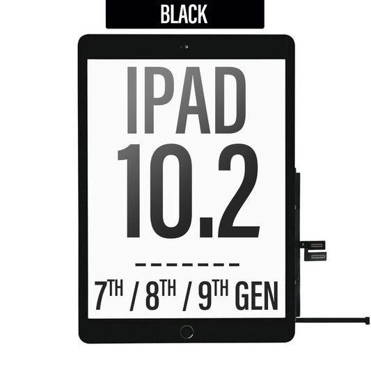 Touch Screen Digitizer with Adhesive For iPad 7th Gen/ 8th Gen/ 9th Gen (10.2 inch) - Black(With Home Button)