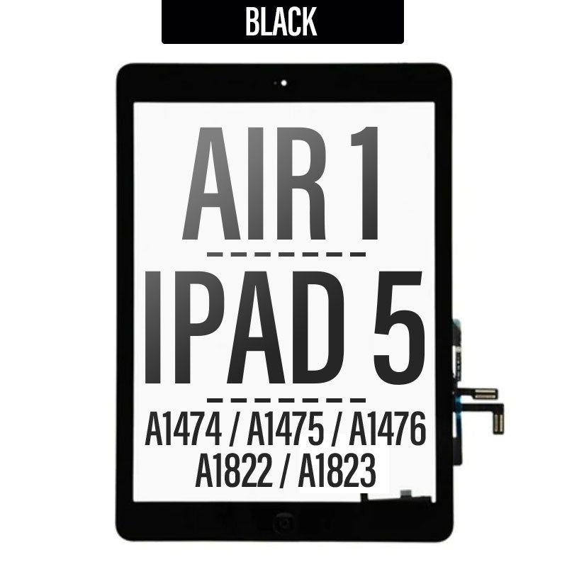 Touch Screen Digitizer Home Button Assembly With Adhesive For iPad Air - Black