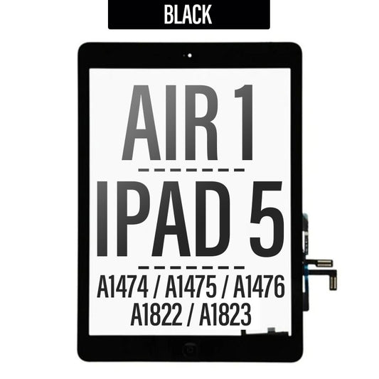Touch Screen Digitizer Home Button Assembly With Adhesive For iPad Air - Black