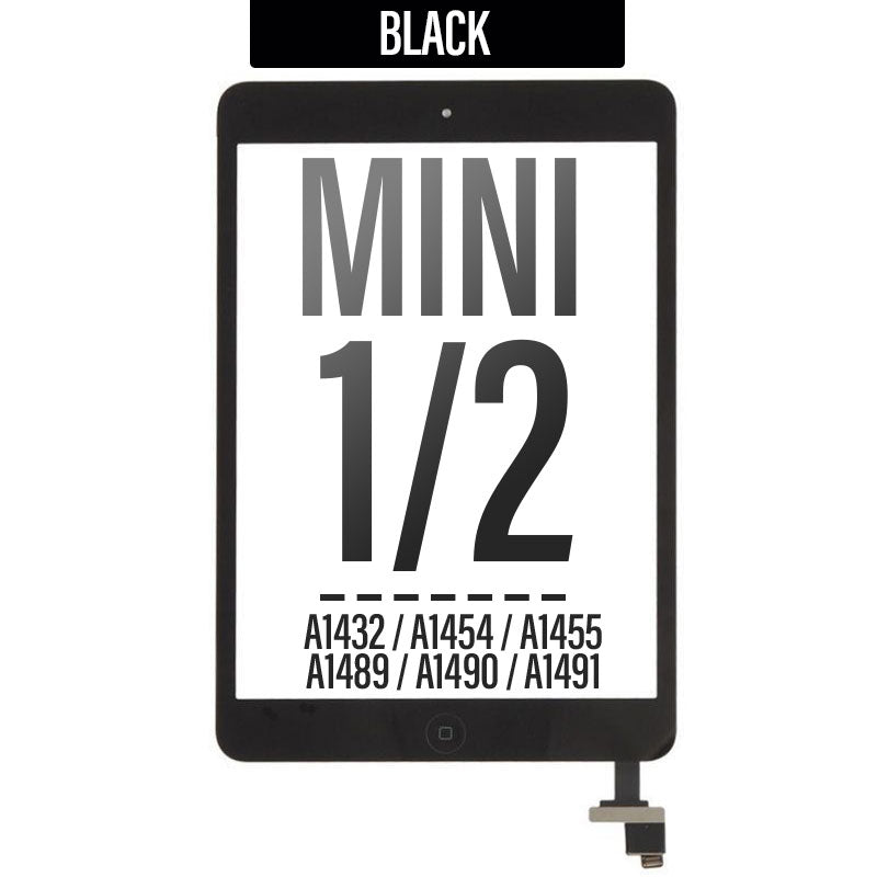 Touch Screen with Home Button IC Module Assembly For iPad Mini/ Mini 2 -Black