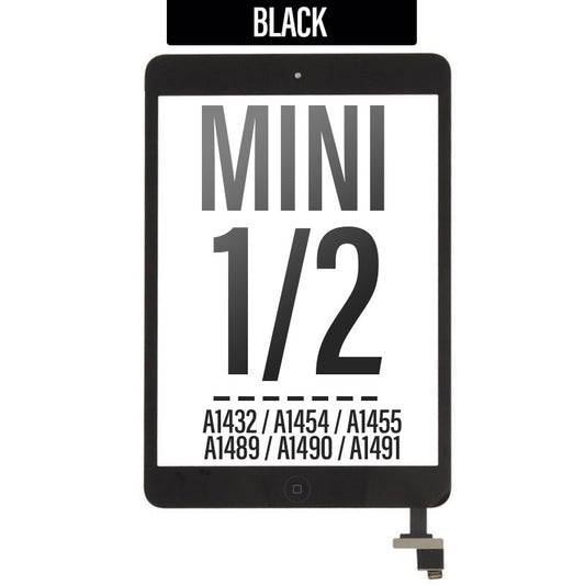 Touch Screen with Home Button IC Module Assembly For iPad Mini/ Mini 2 -Black