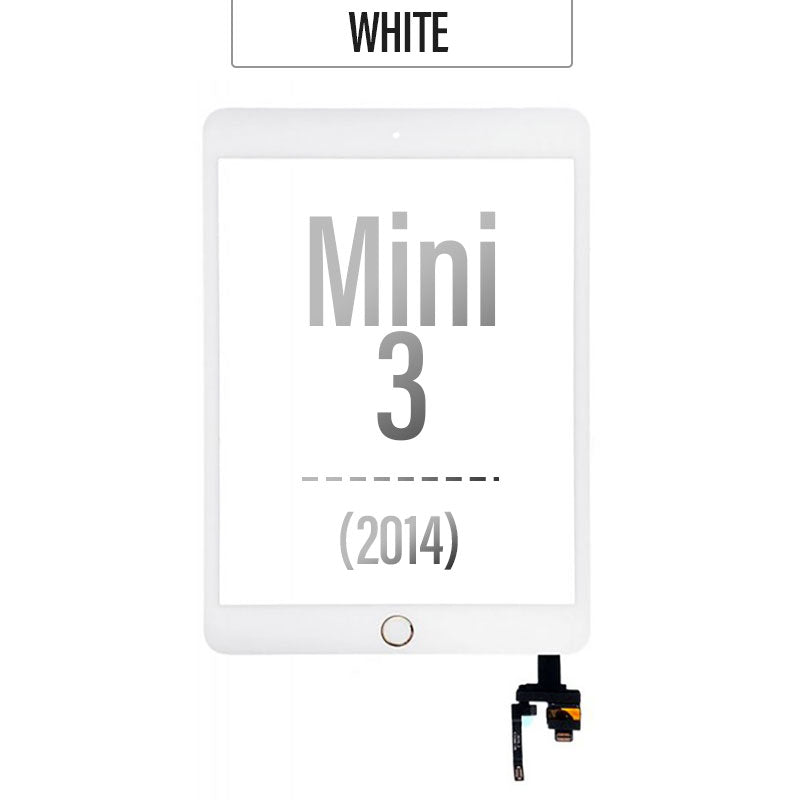 Touch Screen Digitizer Home Button Assembly with IC For iPad Mini 3 - White