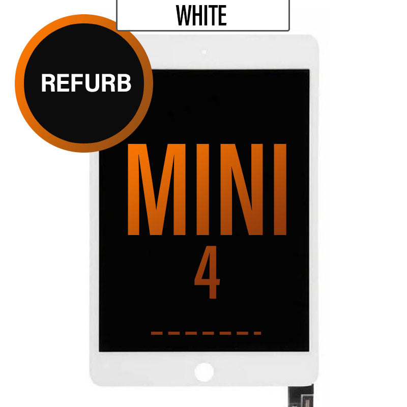LCD Touch Screen Assembly For iPad Mini 4  - White, Refurb Quality with Original LCD