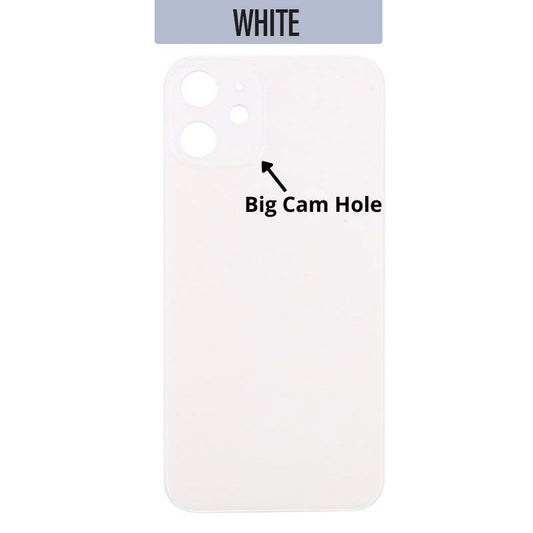 iPhone 12 Back Glass Cover (Big Camera Hole) - White