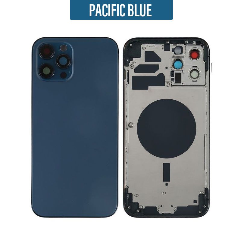 Back Cover Housing For IPhone 12 Pro Max – Black Glass Frame – Premium Quality