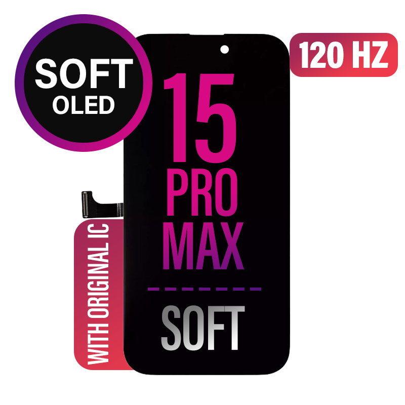 iPhone 15 Pro Max Screen Replacement Assembly -SOFT OLED Soldered Original IC