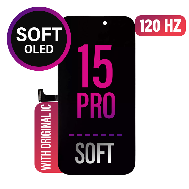 iPhone 15 Pro Screen Replacement Assembly -SOFT OLED Soldered Original IC