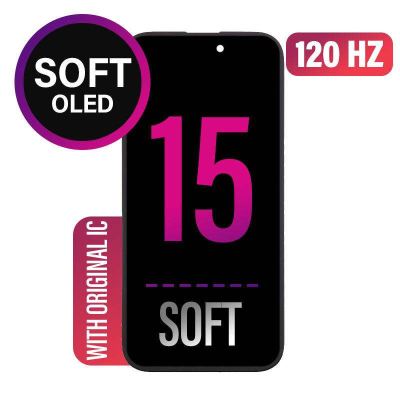 iPhone 15 Screen Replacement Assembly -  SOFT OLED Soldered Original IC