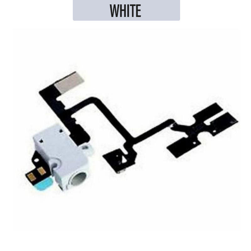 Volume Button Flex Cable with Handsfree Port For iPhone 4 - White