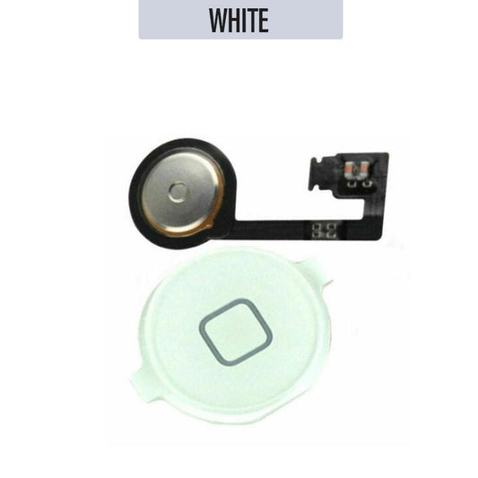 Home Button with Rubber Ring For iPhone 4S - White