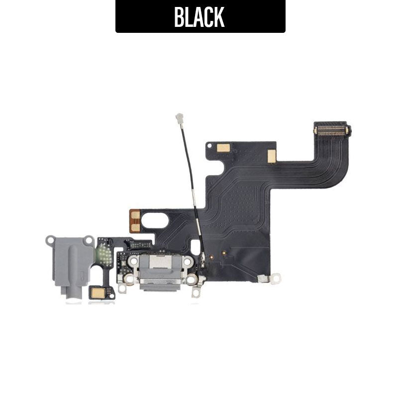 Charging Port  Flex Cable with Mic For iPhone 6 - Black